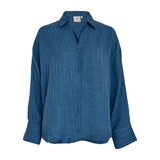 Peppercorn Gaby Pinstripe Shirt - Mid Blue Denim