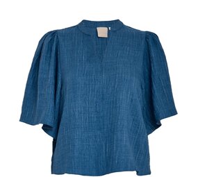 Peppercorn Gaby Pinstripe Top - Mid Blue Denim Peppercorn Gaby Pinstripe Top - Mid Blue Denim