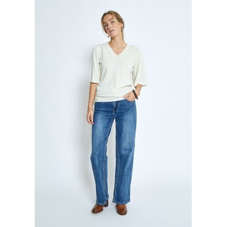 Peppercorn Glenda Short Sleeve Knit - Gardenia Peppercorn Glenda Short Sleeve Knit - Gardenia