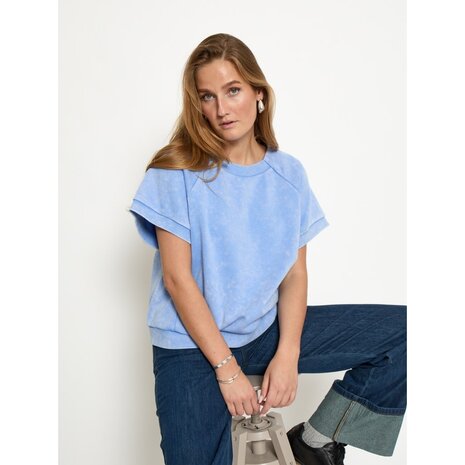 Peppercorn Nicia Oversized Top - Cornflower Blue