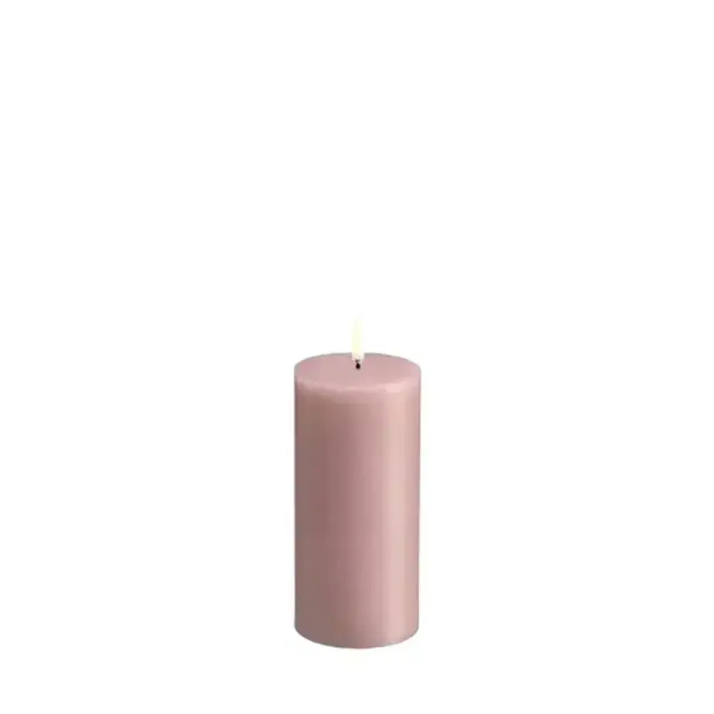 Uyuni LED pillar candle Rustic - 7,8x15 cm  Rose Powder