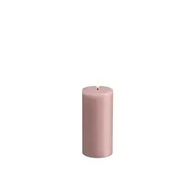 Uyuni LED pillar candle Rustic - 7,8x15 cm  Rose Powder