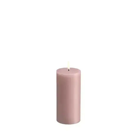 Uyuni LED pillar candle Rustic - 7,8x15 cm  Rose Powder