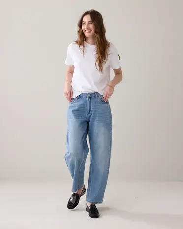 Summum Woman Jeans cocoon leg Vintage cotton twill - Vintagebluedenim Summum Woman Jeans cocoon leg Vintage cotton twill - Vintagebluedenim