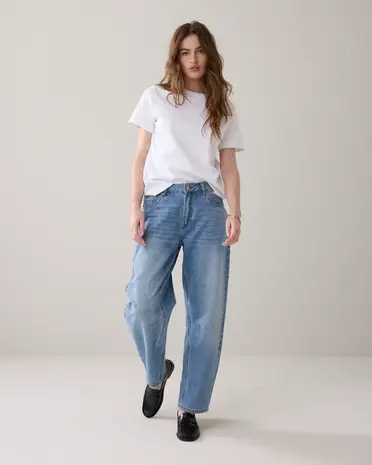 Summum Woman Jeans cocoon leg Vintage cotton twill - Vintagebluedenim Summum Woman Jeans cocoon leg Vintage cotton twill - Vintagebluedenim