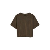 Summum Woman Top Boxy tee sparkle - Coffee