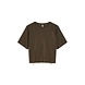 Summum Woman Top Boxy tee sparkle - Coffee