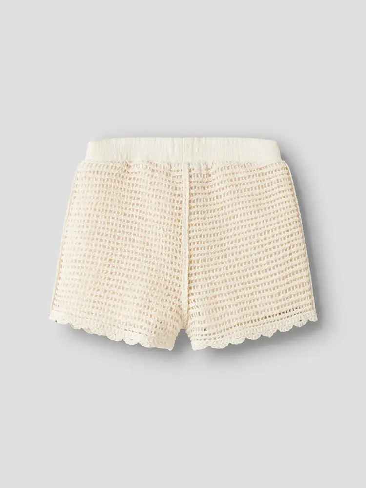 Lil' Atelier Flora Knit Shorts - Coconut Milk
