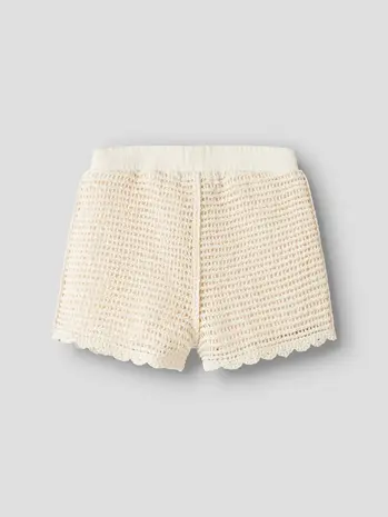 Lil' Atelier Flora Knit Shorts - Coconut Milk