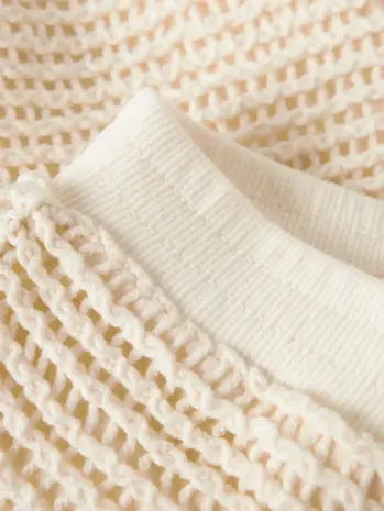 Lil' Atelier Flora Knit Shorts - Coconut Milk