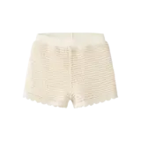 Lil' Atelier Flora Knit Shorts - Coconut Milk