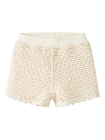 Lil' Atelier Flora Knit Shorts - Coconut Milk