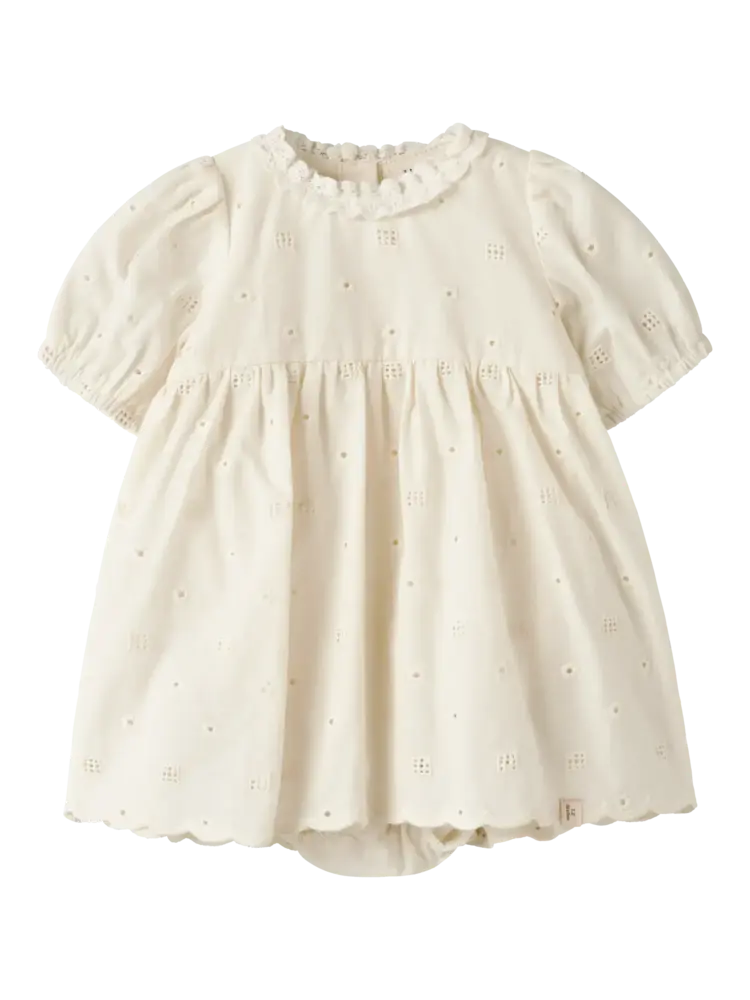 Lil' Atelier Flores SS Body Dress - Coconut Milk
