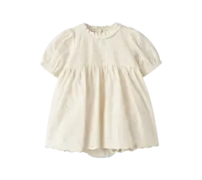 Lil' Atelier Flores SS Body Dress - Coconut Milk