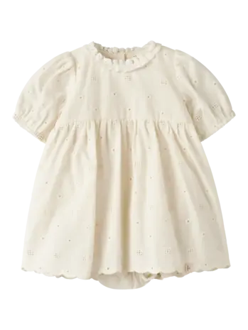 Lil' Atelier Flores SS Body Dress - Coconut Milk