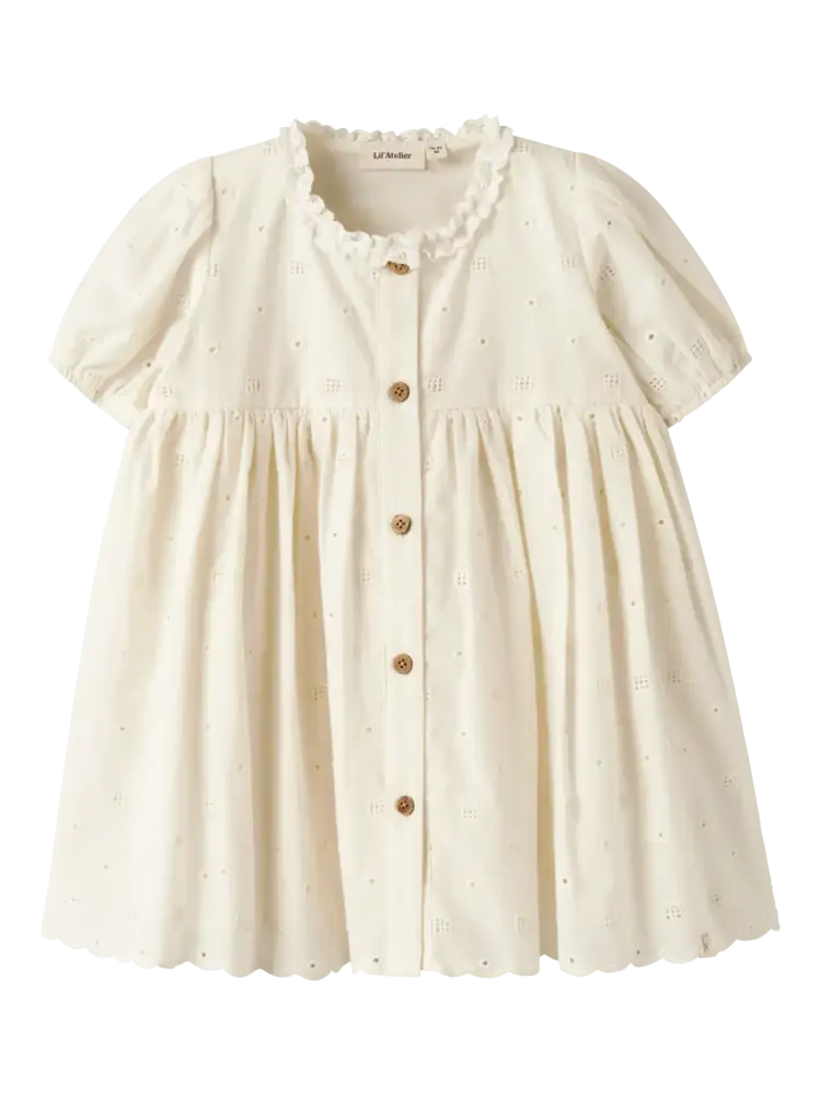 Lil' Atelier Flores SS Dress - Coconut Milk