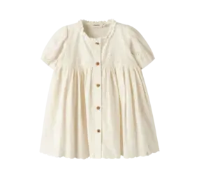 Lil' Atelier Flores SS Dress - Coconut Milk