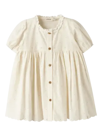 Lil' Atelier Flores SS Dress - Coconut Milk