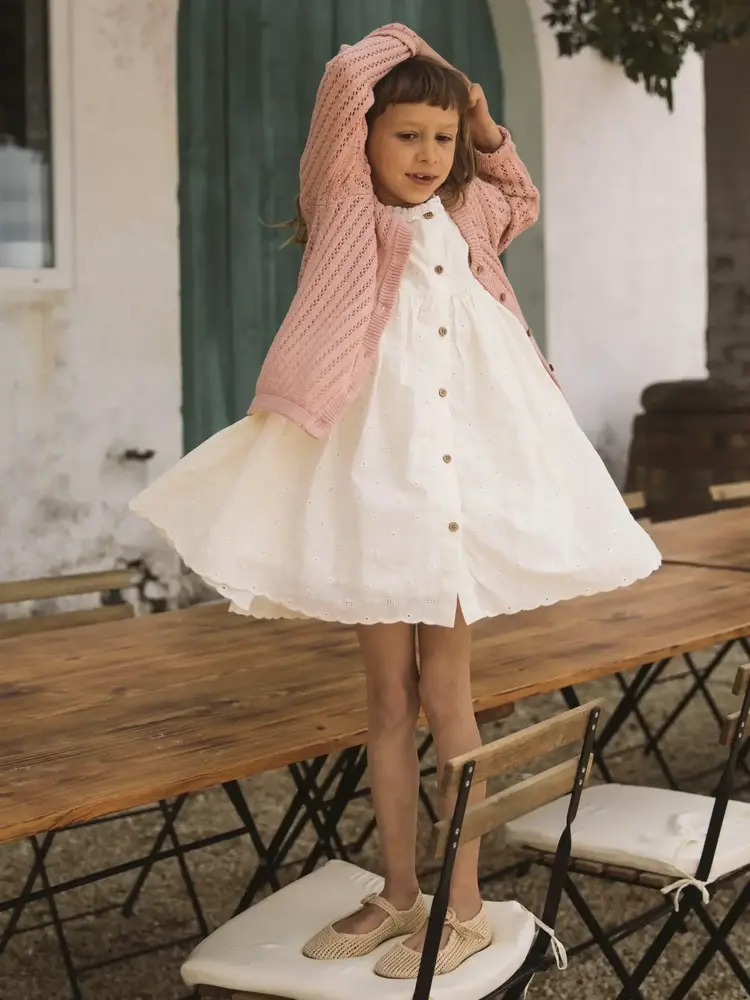 Lil' Atelier Flores SS Dress - Coconut Milk