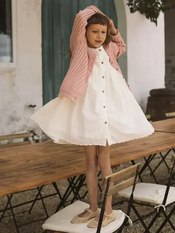 Lil' Atelier Flores SS Dress - Coconut Milk