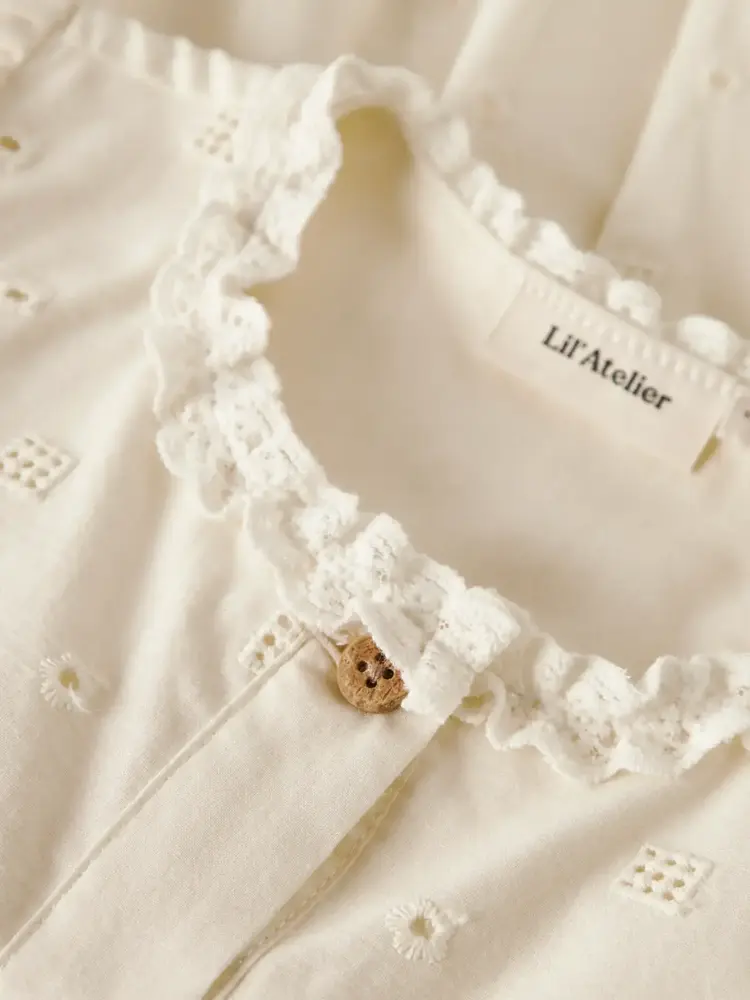 Lil' Atelier Flores SS Dress - Coconut Milk
