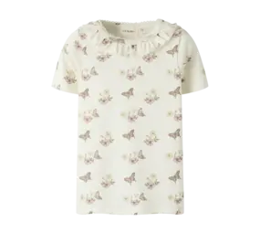 Lil' Atelier Flayo Sia SS Slim Top - Coconut Milk Flower