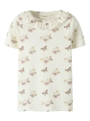 Lil' Atelier Flayo Sia SS Slim Top - Coconut Milk Flower