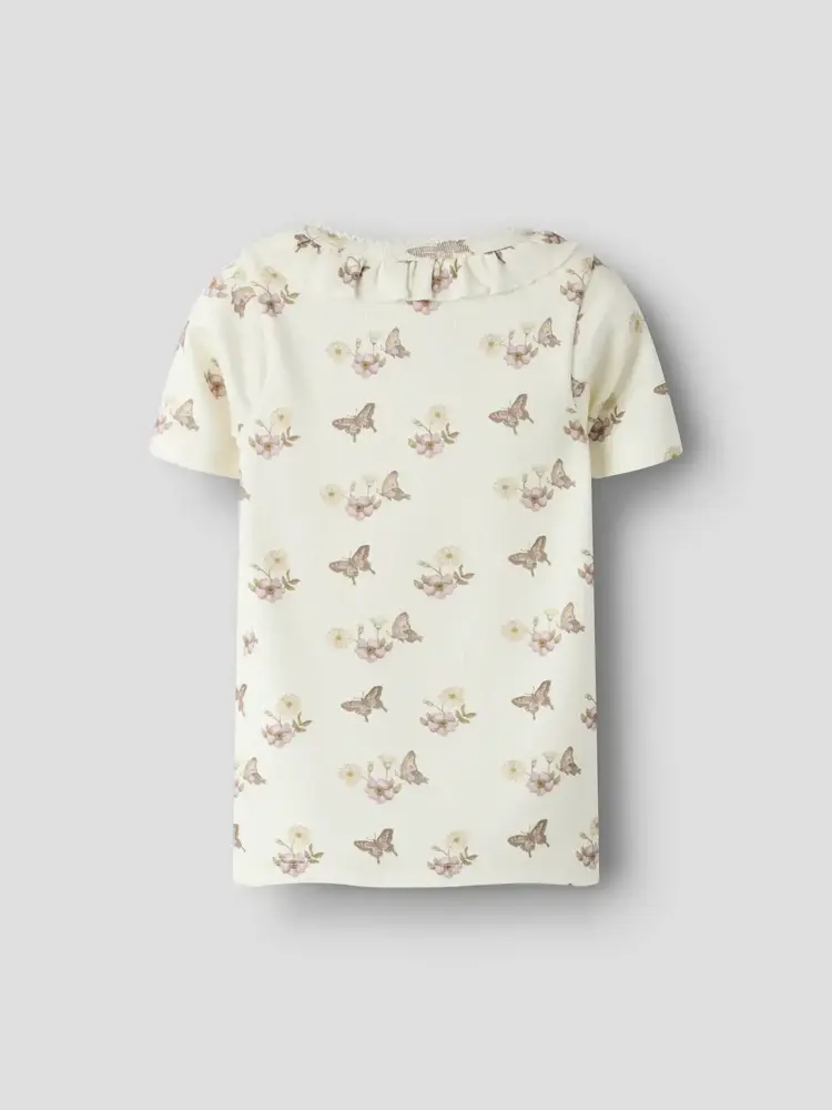 Lil' Atelier Flayo Sia SS Slim Top - Coconut Milk Flower