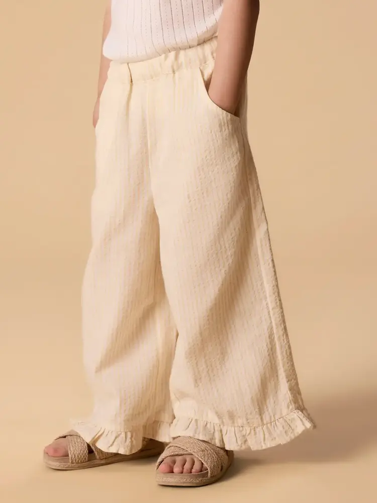 Lil' Atelier Folly Wide Pant - Coconut Milk Sahara Sun