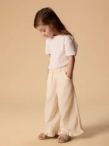 Lil' Atelier Folly Wide Pant - Coconut Milk Sahara Sun