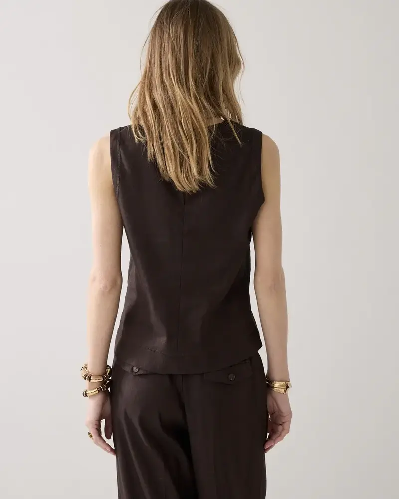 Summum Woman Top Linen blend - Coffee