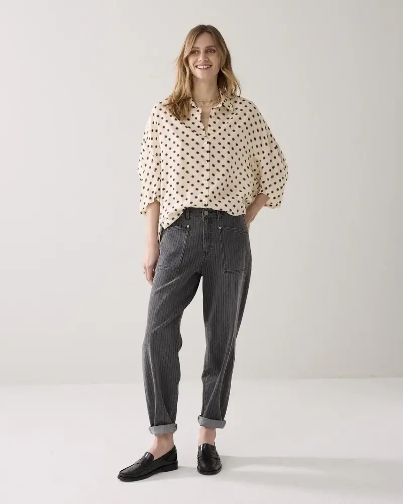 Summum Woman Blouse Blury dots - Ivory