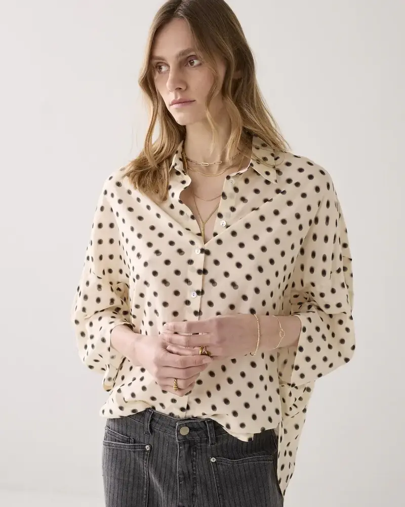 Summum Woman Blouse Blury dots - Ivory