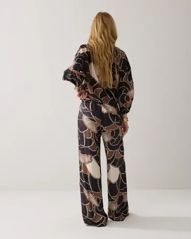 Summum Woman Trousers All over twill satin - Multicolour Summum Woman Trousers All over twill satin - Multicolour