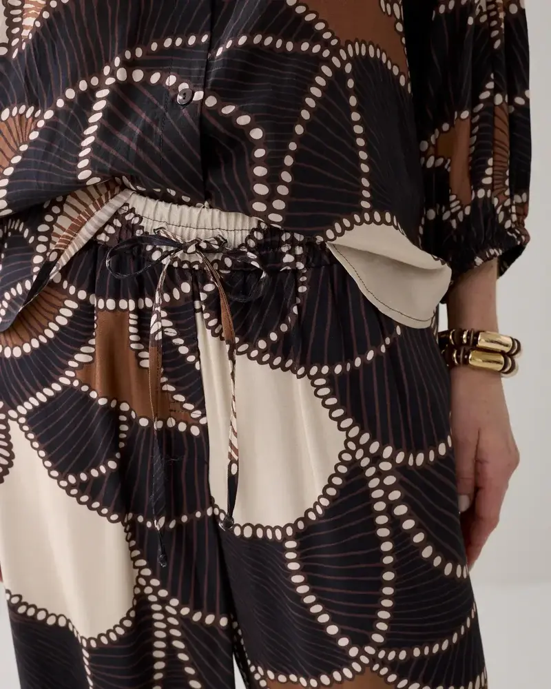 Summum Woman Trousers All over twill satin - Multicolour Summum Woman Trousers All over twill satin - Multicolour