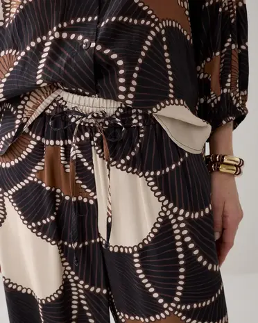 Summum Woman Trousers All over twill satin - Multicolour Summum Woman Trousers All over twill satin - Multicolour