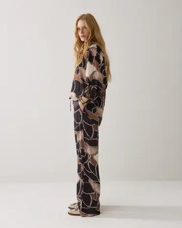 Summum Woman Trousers All over twill satin - Multicolour Summum Woman Trousers All over twill satin - Multicolour