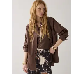 Summum Woman Blouse Crispy poplin - Coffee Summum Woman Blouse Crispy poplin - Coffee