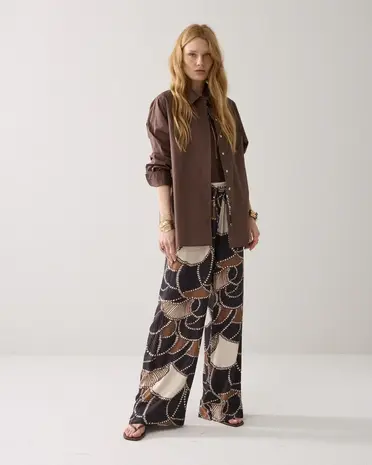 Summum Woman Blouse Crispy poplin - Coffee Summum Woman Blouse Crispy poplin - Coffee