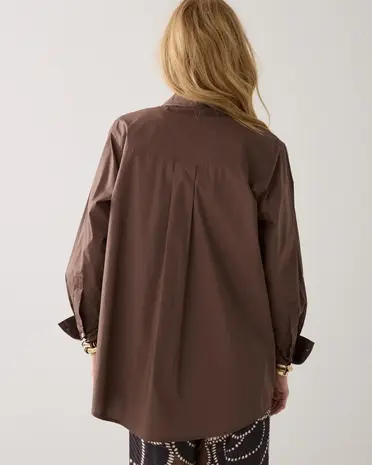 Summum Woman Blouse Crispy poplin - Coffee Summum Woman Blouse Crispy poplin - Coffee