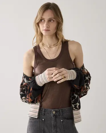 Summum Woman Rib tanktop cotton rib - Coffee Summum Woman Rib tanktop cotton rib - Coffee