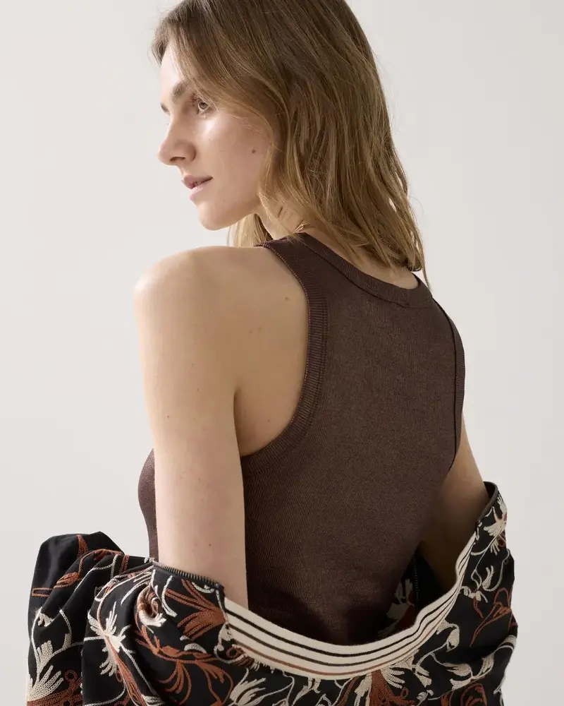 Summum Woman Rib tanktop cotton rib - Coffee Summum Woman Rib tanktop cotton rib - Coffee