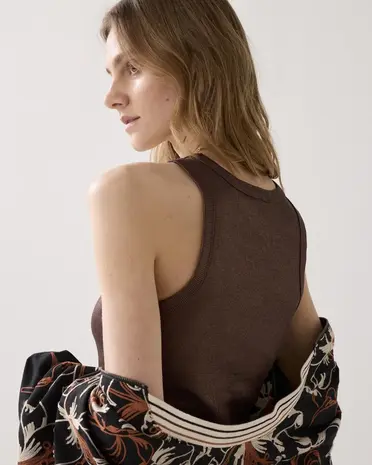 Summum Woman Rib tanktop cotton rib - Coffee Summum Woman Rib tanktop cotton rib - Coffee