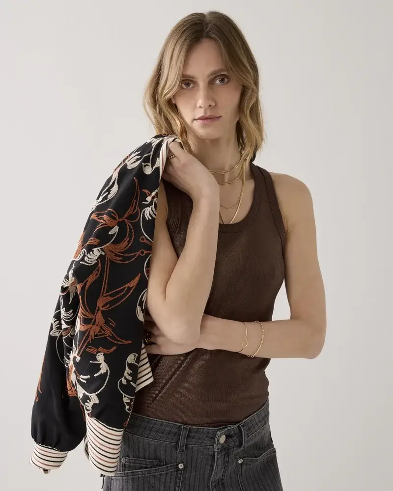 Summum Woman Rib tanktop cotton rib - Coffee Summum Woman Rib tanktop cotton rib - Coffee