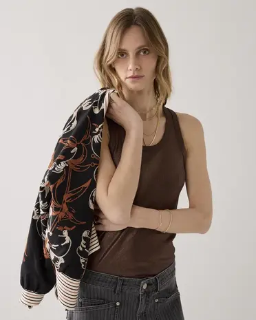 Summum Woman Rib tanktop cotton rib - Coffee Summum Woman Rib tanktop cotton rib - Coffee