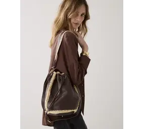 Summum Woman Bag Leather crochet - Coffee Summum Woman Bag Leather crochet - Coffee