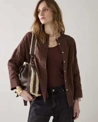 Summum Woman Bag Leather crochet - Coffee Summum Woman Bag Leather crochet - Coffee