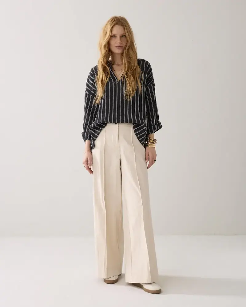 Summum Woman Trousers wide leg Cotton blend - Ivory