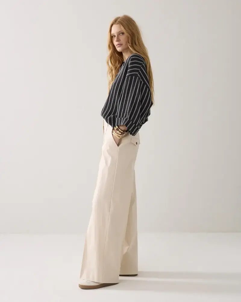 Summum Woman Trousers wide leg Cotton blend - Ivory