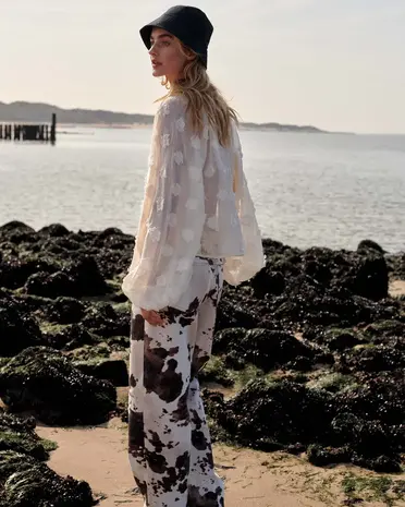 Summum Woman Baggy straight pant Cow printed twill - Multicolour Summum Woman Baggy straight pant Cow printed twill - Multicolour